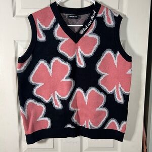 REVOLVE x Wish Me Luck Pink and Black Clover Sweater Vest